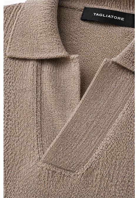 Polo in maglia traforata Tagliatore tortora in cotone TAGLIATORE | Polo | FINLAY PWE26-02727